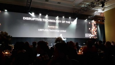 Limitless being announced as runners-up for 'Disruptive Technology' at CCW 2019.